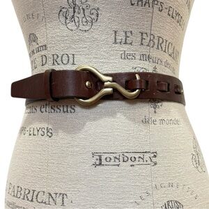 Vintage Leather & Brass Equestrian Hoof Pick Belt Sz 46 Brown Unisex